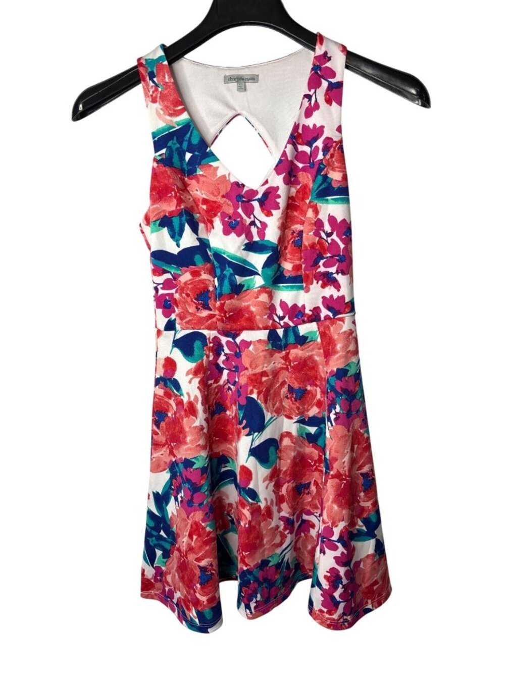 Charlotte Russe Fit & Flare Mini Dress Size XS Abstract Floral Colorful